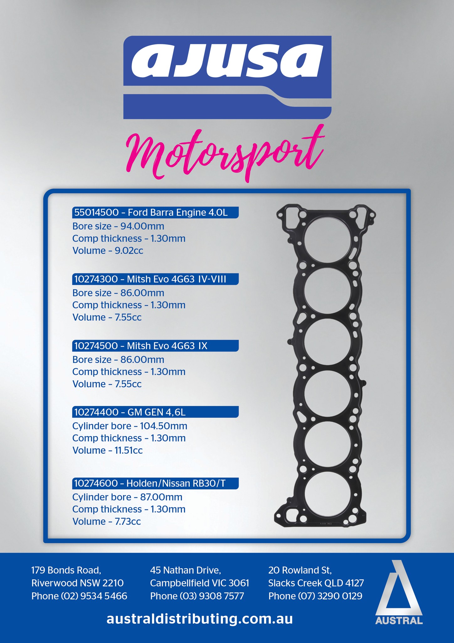 Barra Turbo Performance VRS Gasket Kit AJUSA motorsport